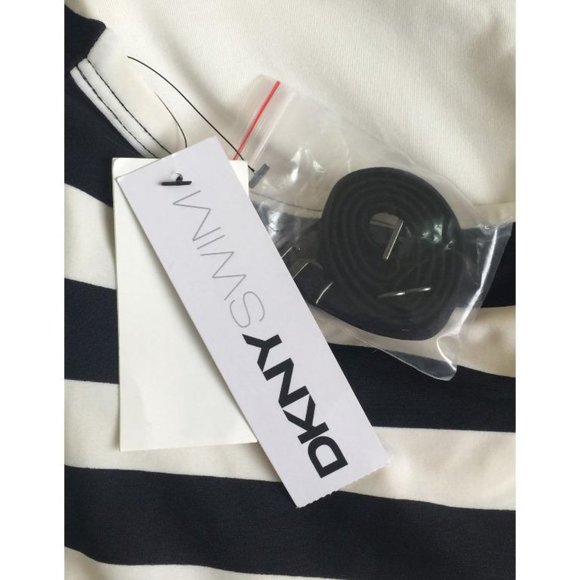 1NWT DKNY Donna Karan Swimsuit 1 one piece size 6 Black Strap Bandeau - Picture 7 of 7